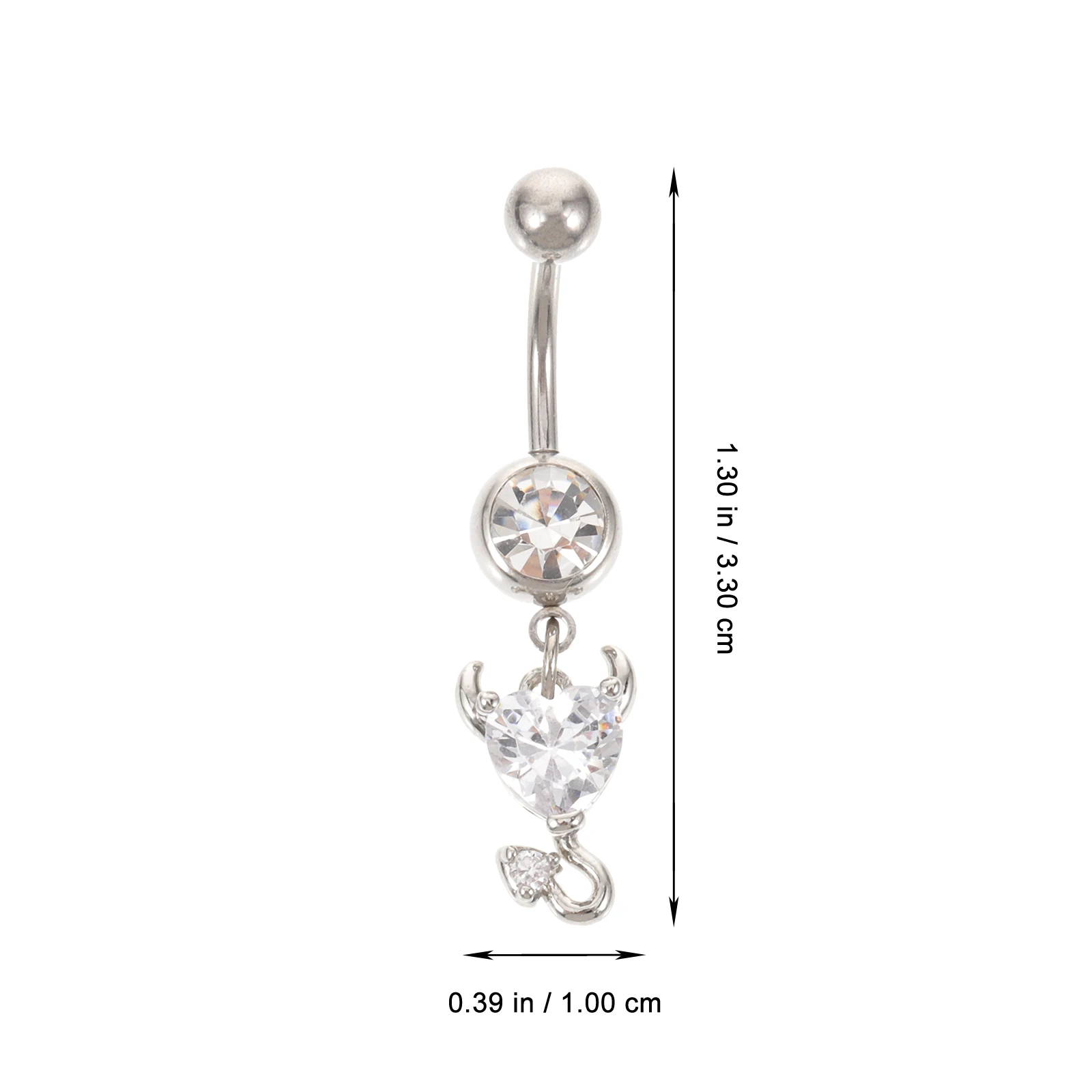 Anello per ombelico a forma di cuore Anelli per gioielli penetranti per ombelico Perforazione pendente per ombelico