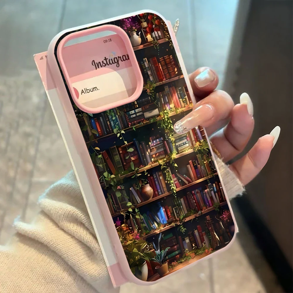 für Samsung Galaxy A16 A15 A55 A35 A36 A56 S26 S25 S24 Ultra S23 S21 S22Plus Handyhülle mit Kunst-Bücherregal-Muster aus Silikon TPU – Detail 1