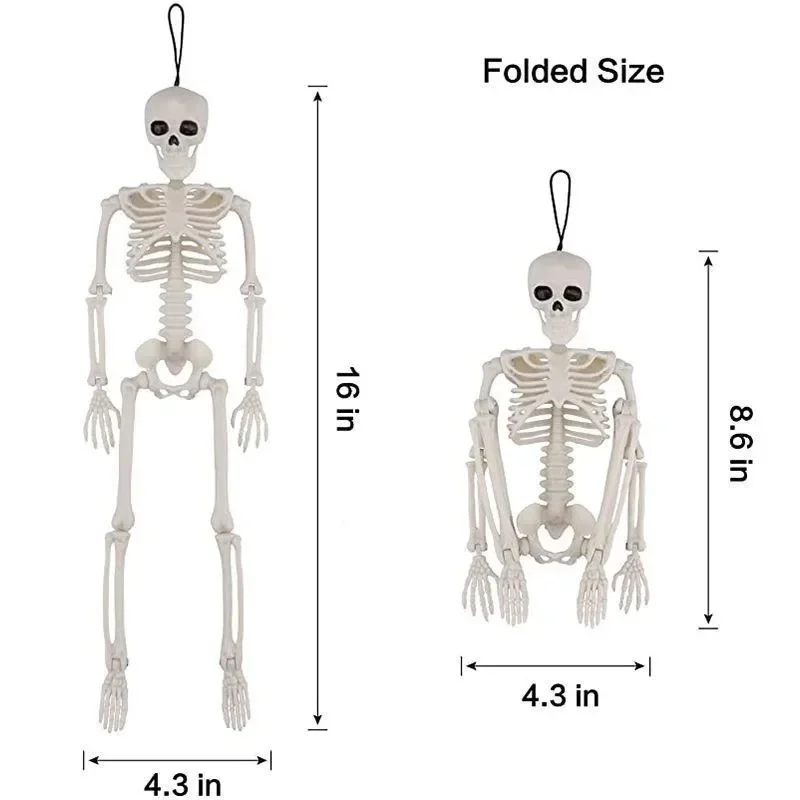 3 Sets Halloween Decoration Set 40cm Skull Skeleton 40g Spider Web 4 Fake Spiders, Haunted House Yard Indoor Outdoor Party Decor