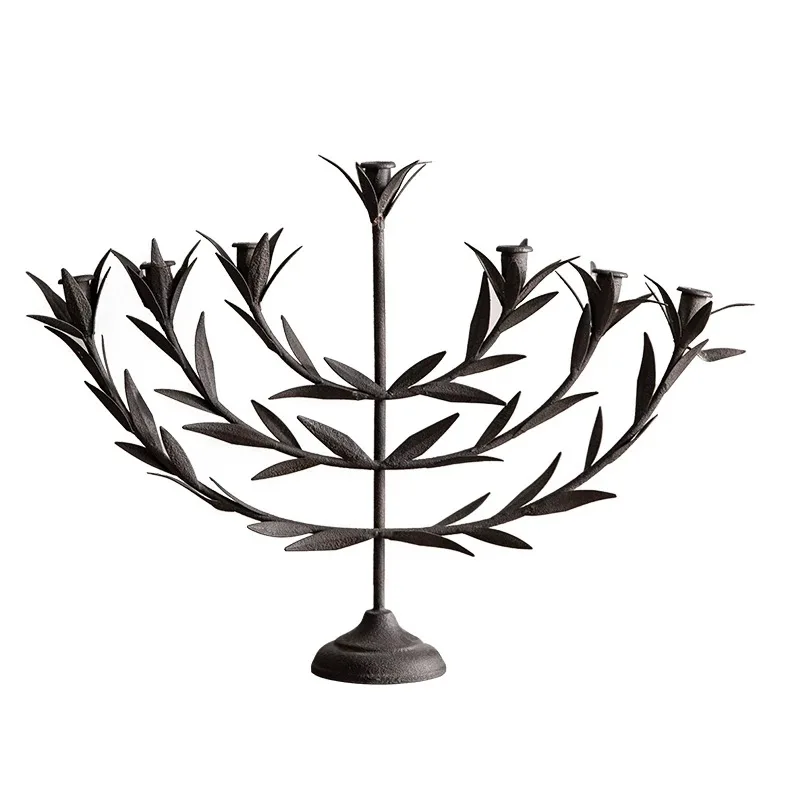 

Vintage Metal Candelabra, Branch Design Taper Candle Holder, Black, 23.6x4.9x18.9 Inches, Traditional Home Decor