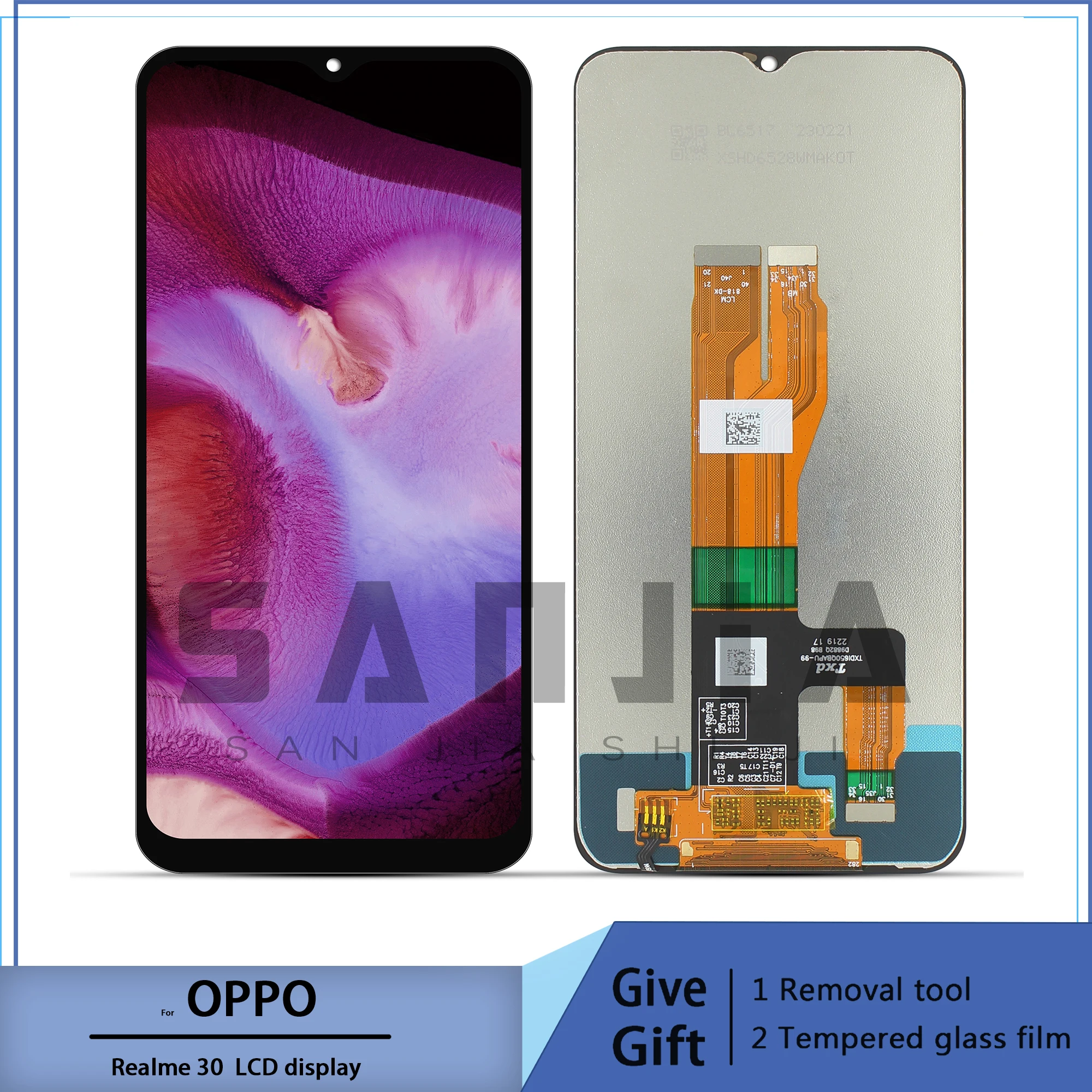 For new OPPO Realme c30 Tela LCD Touch Digitizer Assembly Para 6, 5 polegadas Realme c30 Com Moldura