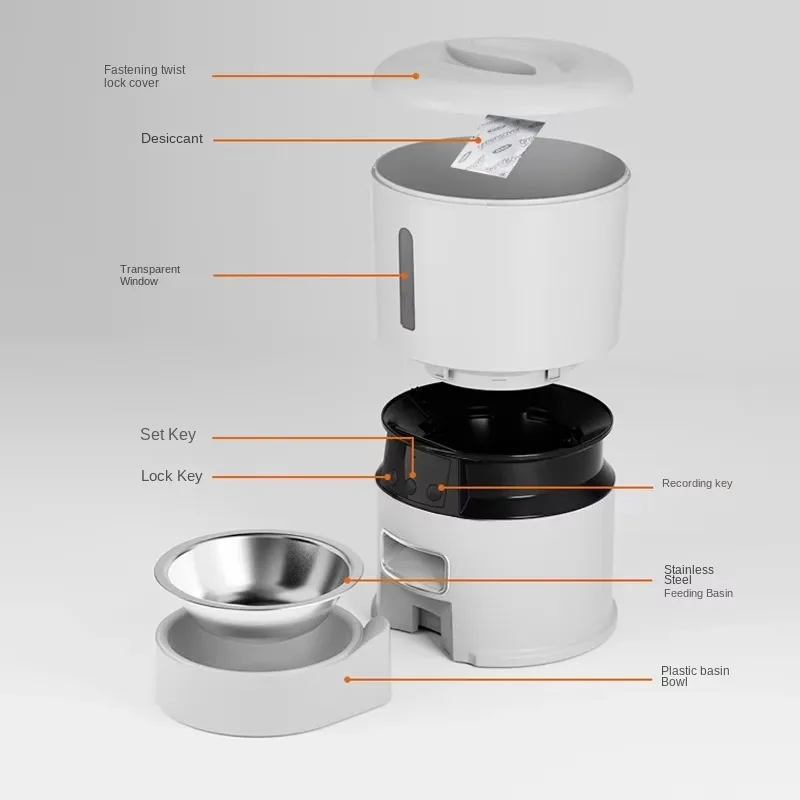 Cross-border New Smart Pet Feeder for Dogs and Cats with Bluetooth Mobile Phone Timing Remote Control From China