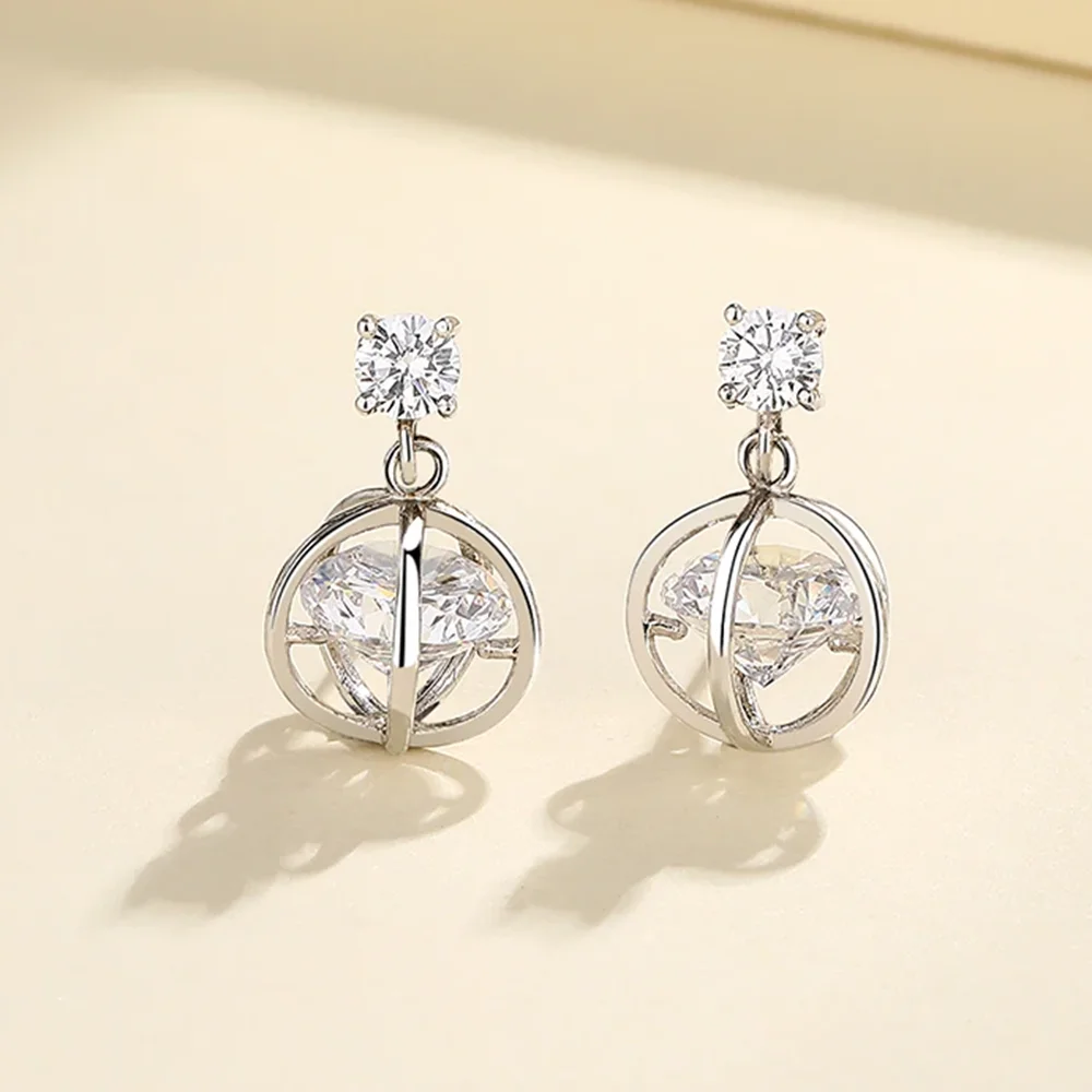 

YLMyself 925 Silver Drop Earrings Pave Bright Cubic Zircon Elegant Daily Wear Fine Jewelry Gift for Women