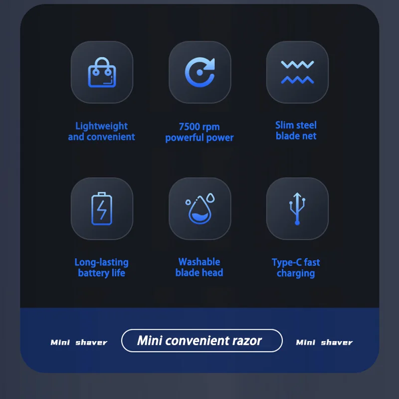 ماكينة حلاقة كهربائية صغيرة برأسين للرجال ، ماكينة حلاقة محمولة ، قابلة لإعادة الشحن USB ، استخدام السفر ، نوع جديد
