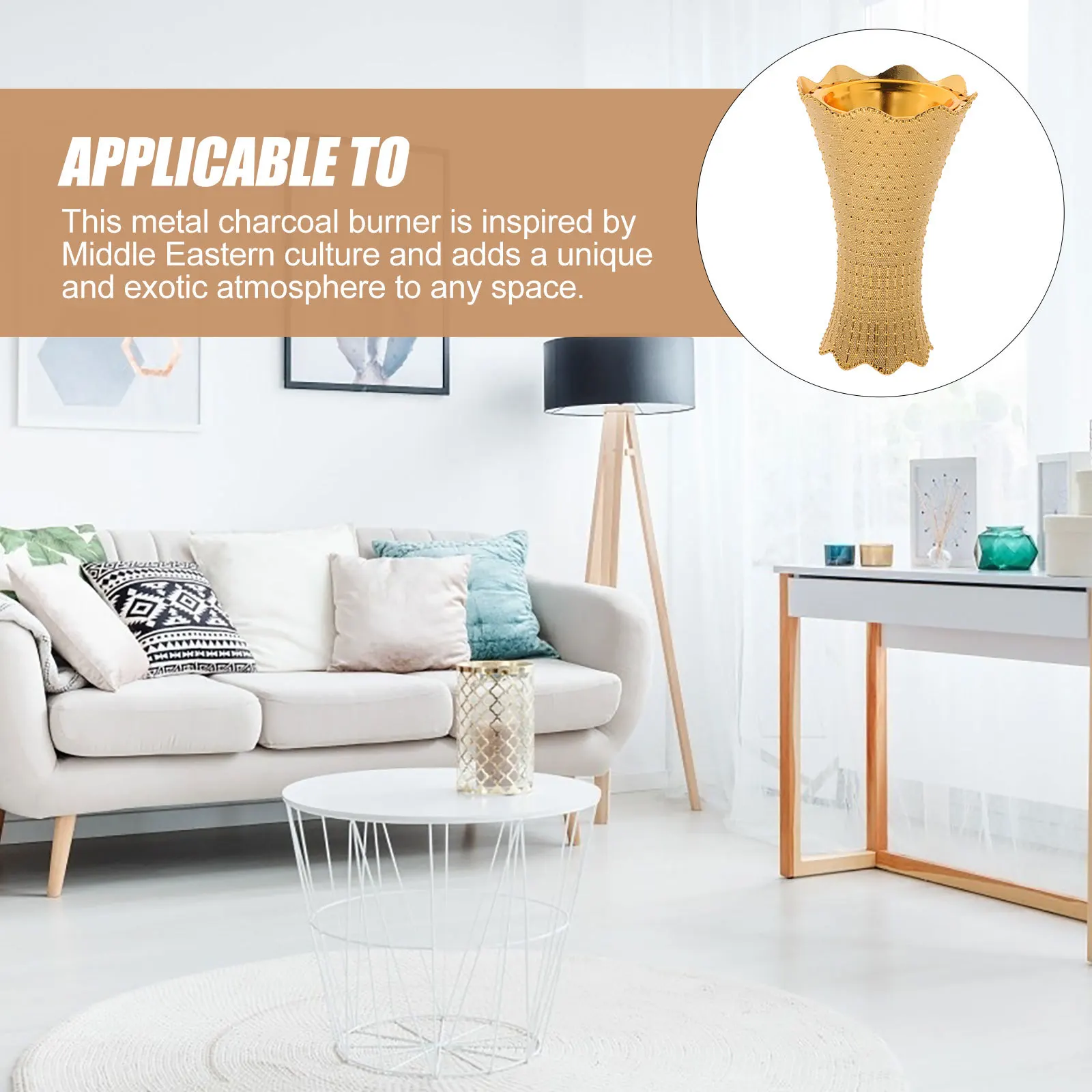 

Retro Incense Holder Burner Sturdy Desktop Censer for Arab Festivals Cultural Decor Metal Bakhoor Burner Tabletop Ornament