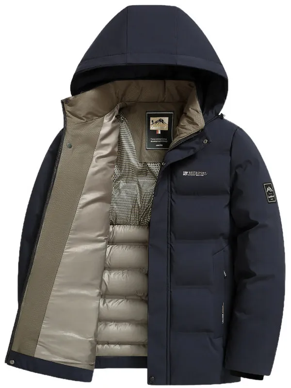 

Men's Winter Thiened Cotton Jaet ort Casual Warm Coat Anti-Cold Winter Clothes Polyester Fiber Faion Urban Sle