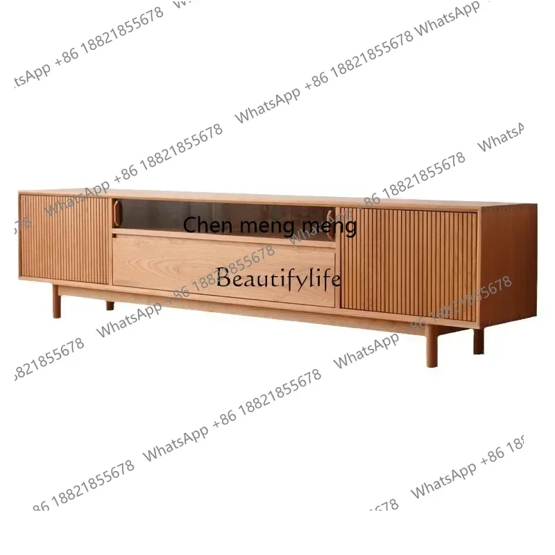 

New Arrivals New styleCherry wood Nordic solid wood simple audio and video cabinet living room small apartment retro lockerss 73