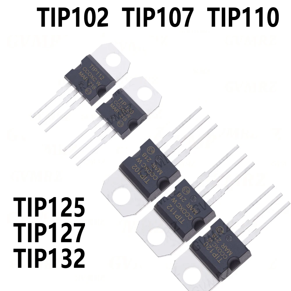 10pcs/lot TO-220 TIP102 TIP107 TIP110 TIP112 TIP120 TIP122 TIP125 TIP127 TIP132 TIP137 TIP142T TIP147T TO-220 transistor
