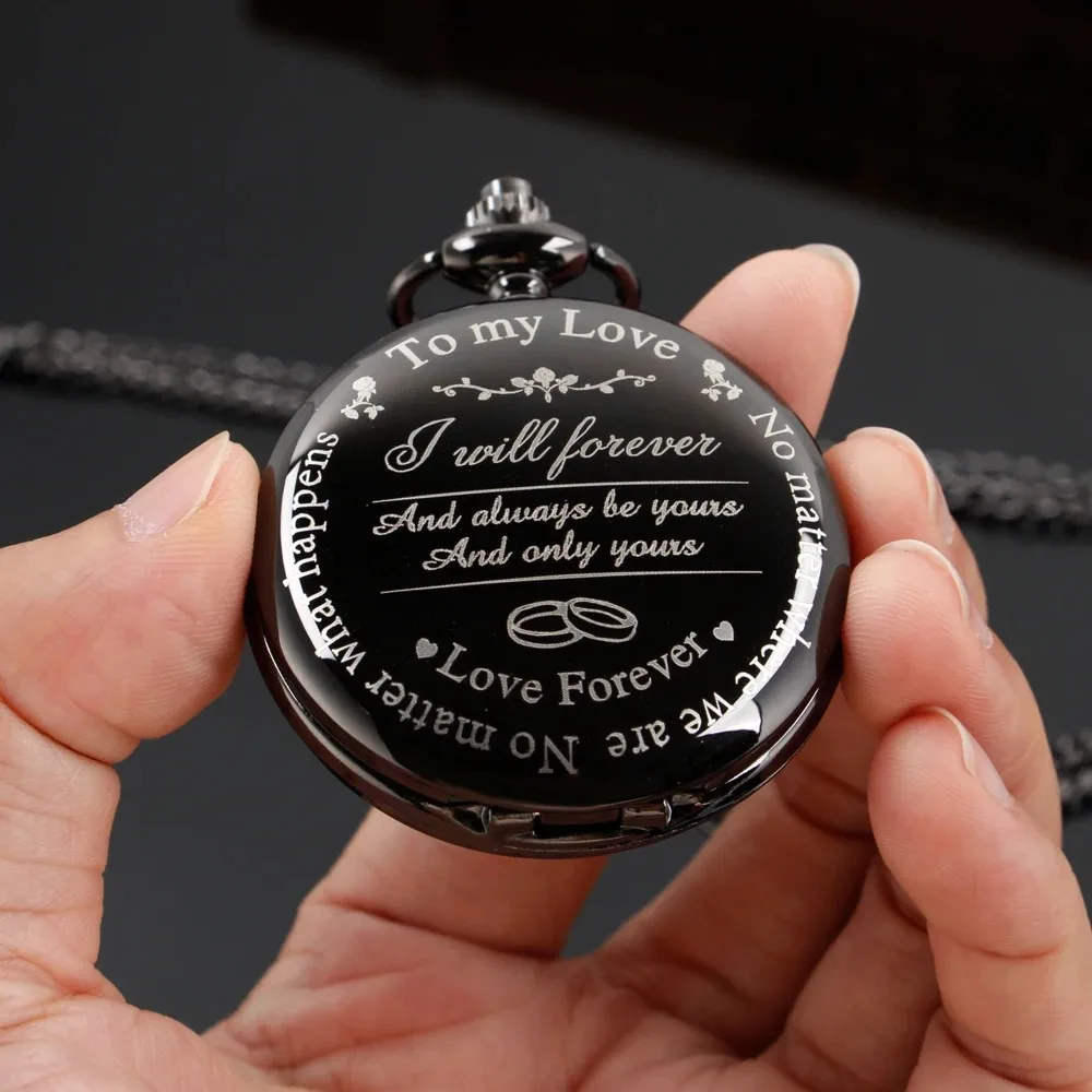 رومانسية الحب زوجين ساعة الجيب الرومانية الرقمية الكوارتز البخار فاسق الساعات النسائية قلادة ساعة الجيب مع سلسلة فوب