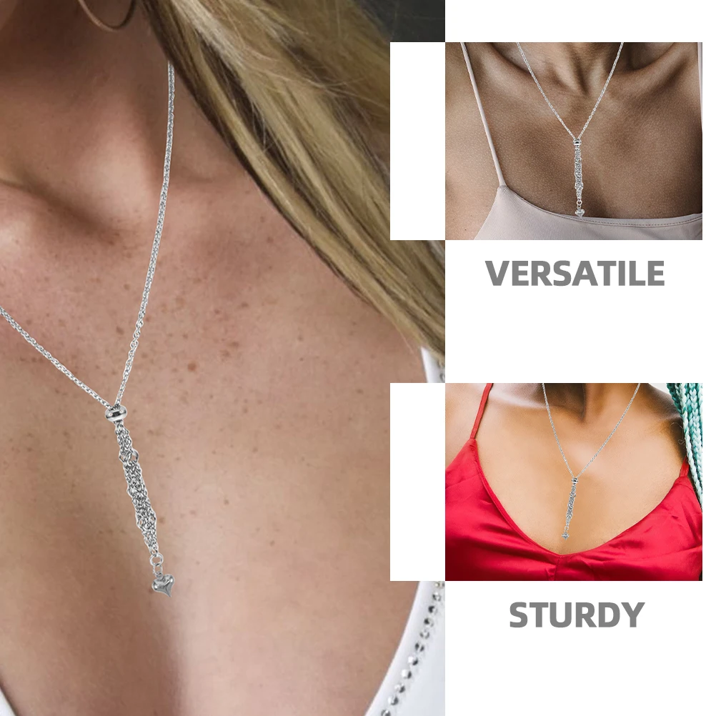 

Crystal Heart Pendant Cage Necklace Holder Stone Chain Necklaces Pink for Stones
