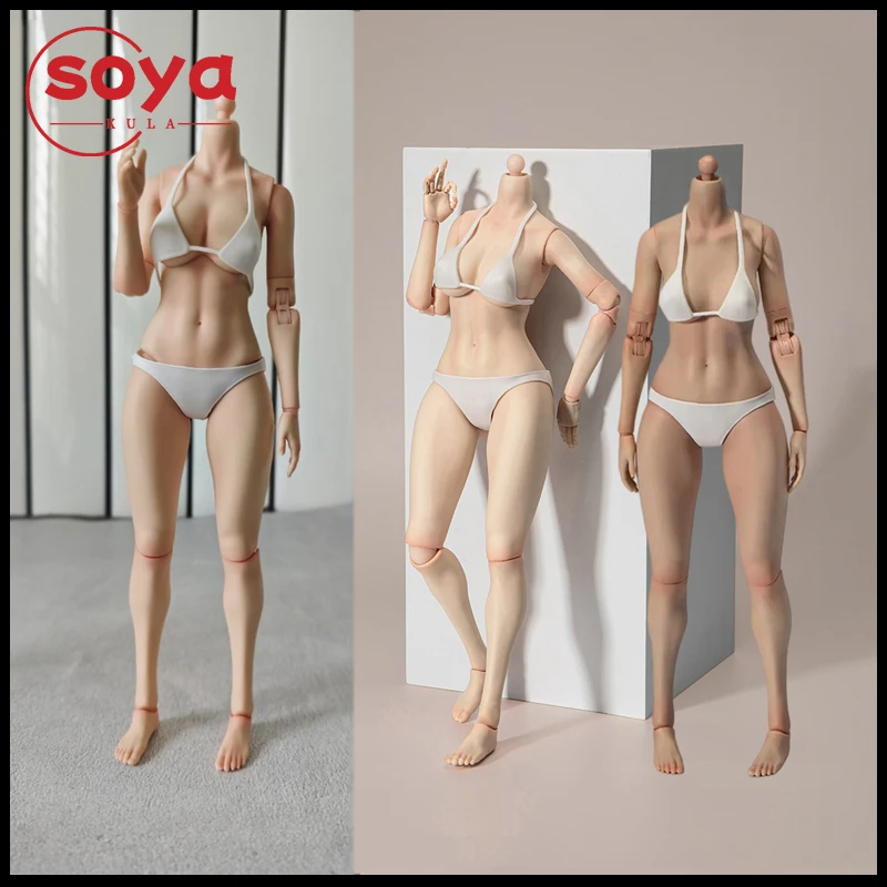 True1Toys EC3027 EC3028 1/6 Female Narrow Shoulder Articulated Joints Body 12'' White Light Wheat Action Figure Doll