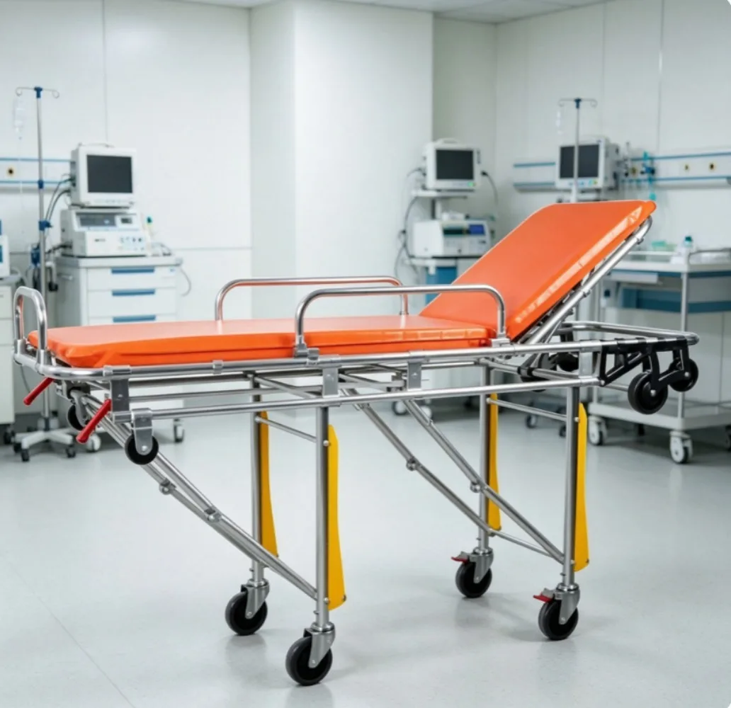 YFH-3A Hydraulic Emergency Medical Stretcher Trolley With CPR Handle Hospital Patient Transfer Bed