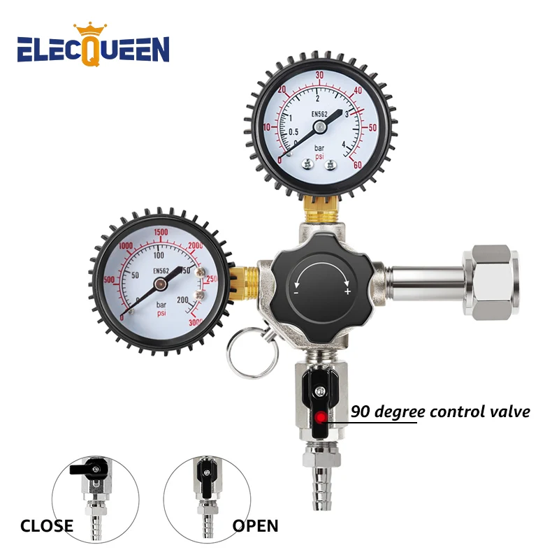 Regulator Co2 Sankey Keg, gwint wejściowy W21.8 / CGA320 Homebrew CO2 Kegerator Regulator do monitorowania piwa karbonizowanego