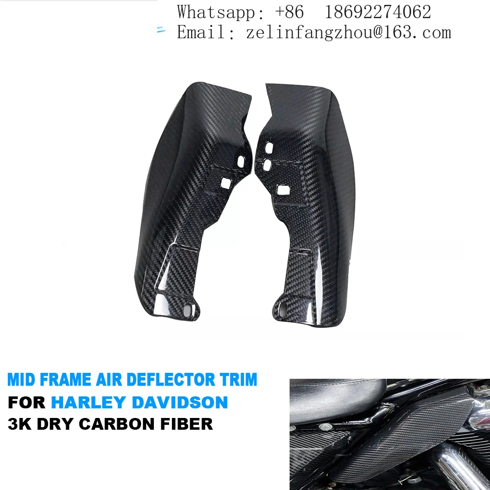 AKOSO Dry Carbon Fiber Motorcycle Mid-Frame Air Heated Deflector for Harley Touring Models 2009-2026 Accessories