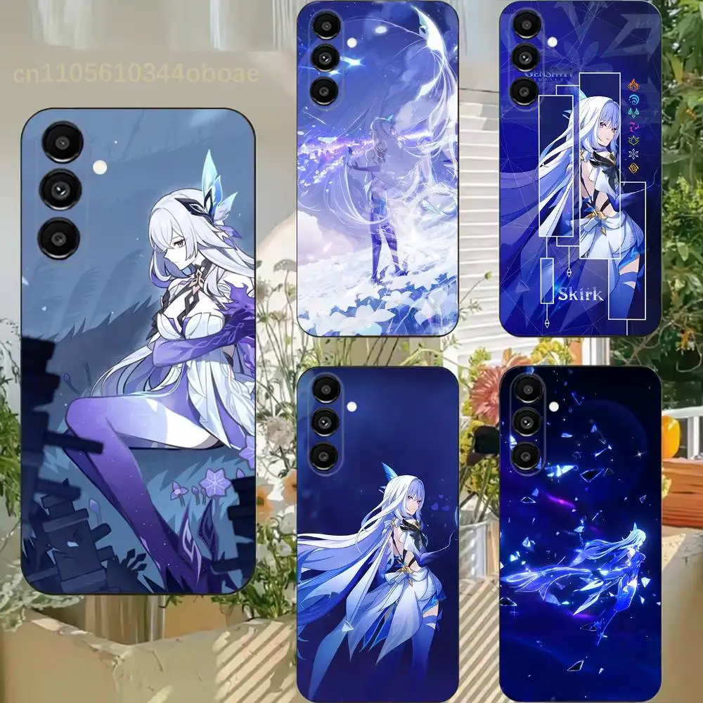 

S-Skirk Genshin Impact Phone Case For Samsung S25,24,21,22,23,20,S30,Ultra,Plus,Fe,Lite,Note,5G Black Soft