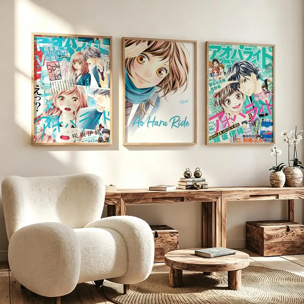 anime Ao Haru Ride Poster Poster HD Waterproof Self Adhesive Wall Art Print Decor for Bedroom Living Room Gift