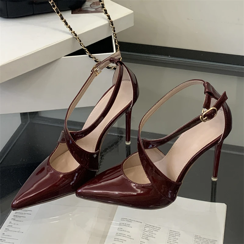

Eilyken New Design Hollow Out Buckle Strap Women Pumps Sandals Sexy Slingbacks Stripper Party Thin High Heels Shoes
