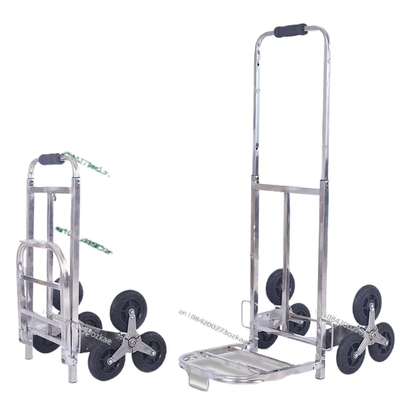 Stainless Steel Stair Climbing Hand Buggy Foldable and Portable Trolley Truck King Handling Trailer Pulling Goods