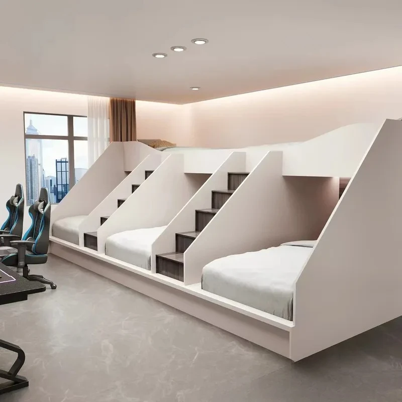 Space Capsule Bed Double Bunk Beds for Hostel Apartment Hotel E-sports Room Modern Sleeping Pod Upper Lower Bunk Space Saving