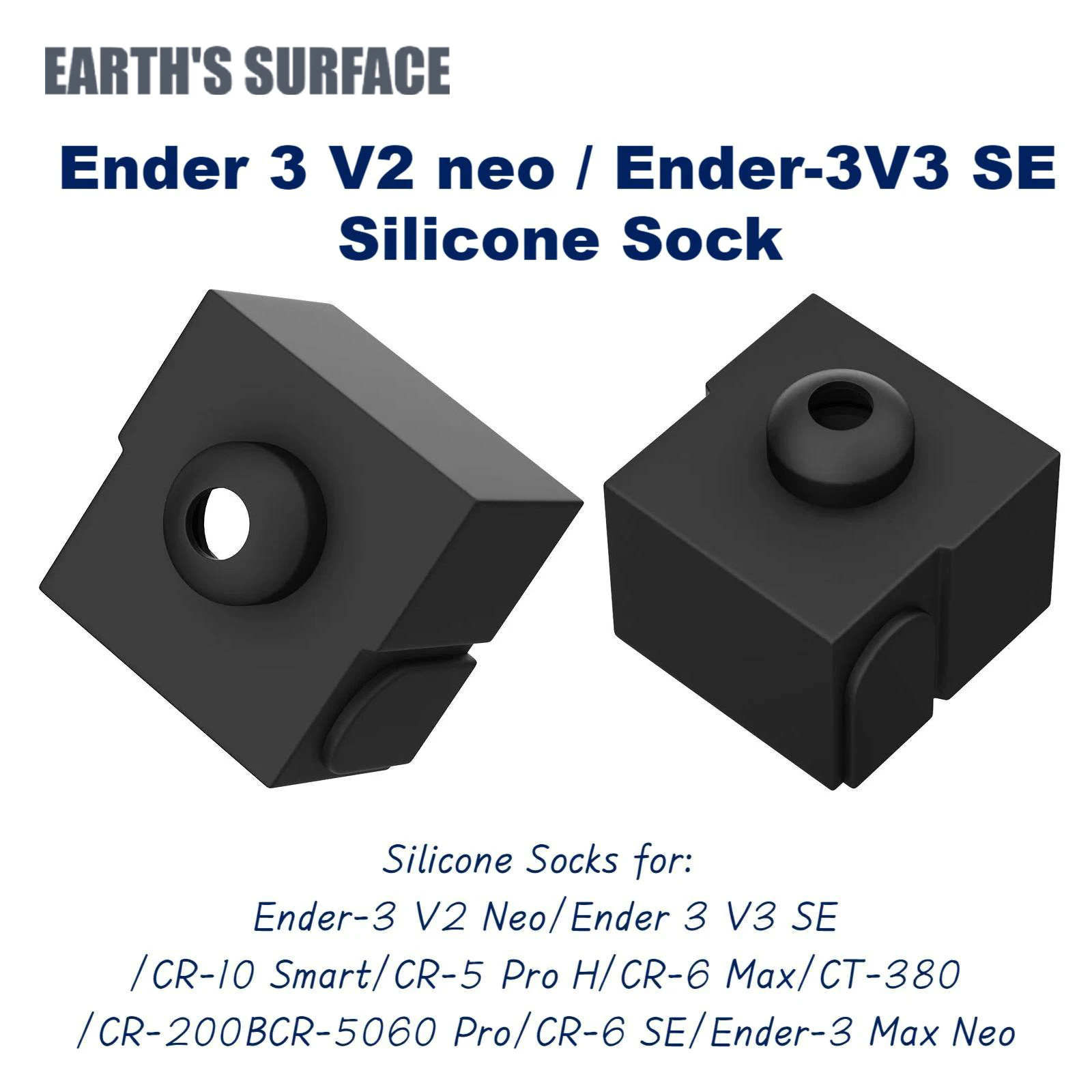 ES-3D Printer Part Heater Block Silicone Cover For Ender 3 V2 neo / Ender-3V3 SE Extruder Protective Heater Block Silicone Socks