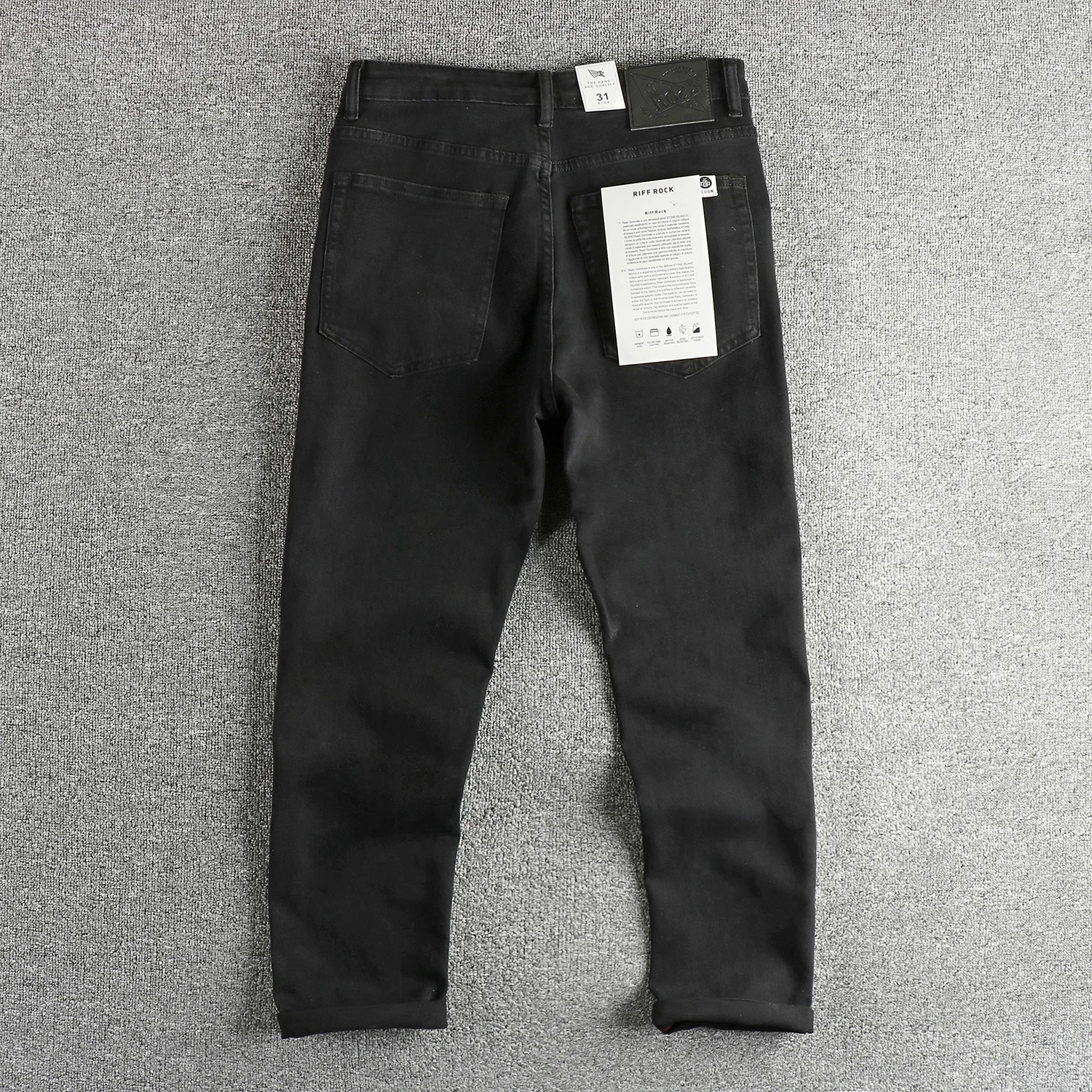 Order woven tannin fabric washed to make old jeans men's retro youth straight trousers