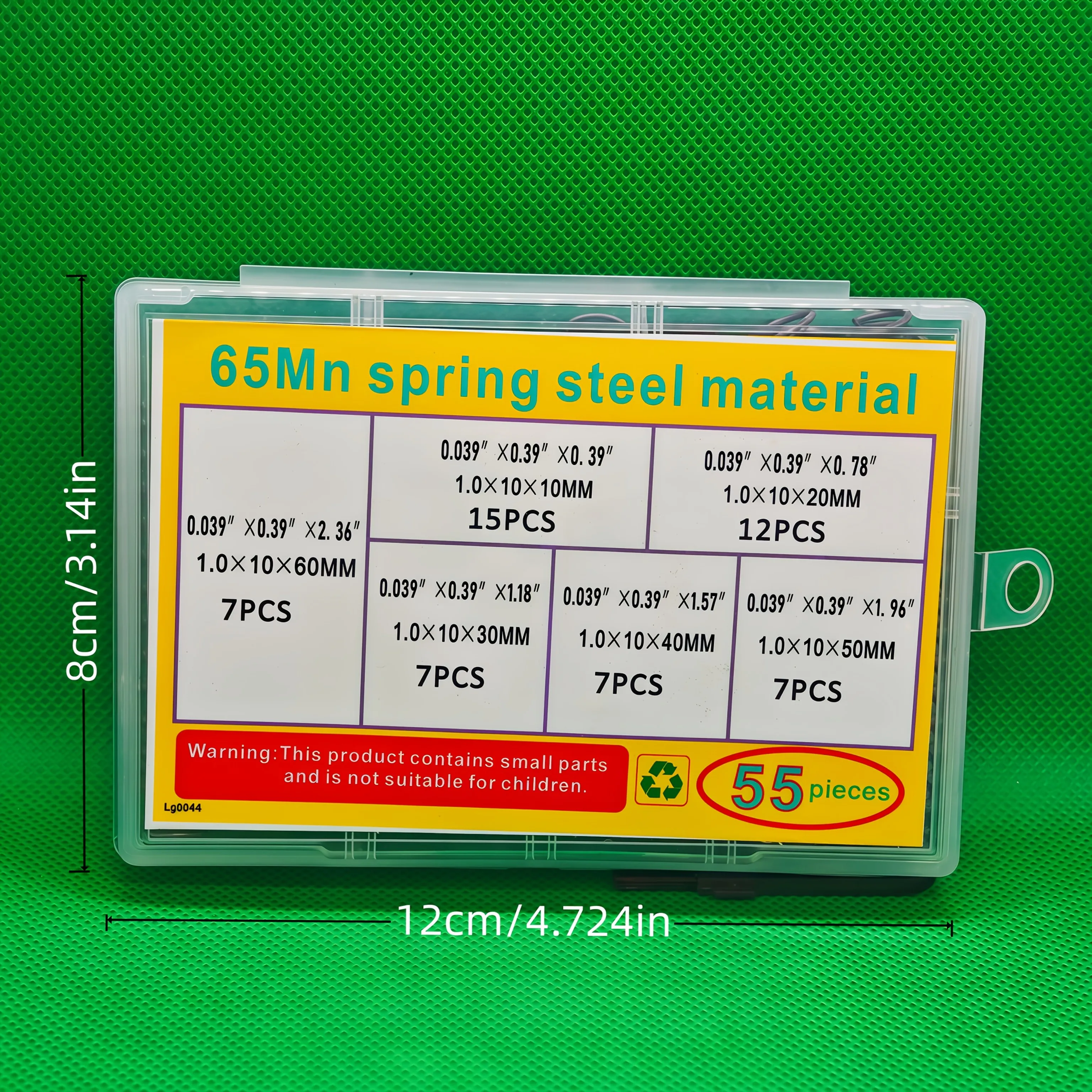 55Pcs/Box Compression Spring Assortment Kit - Carbon Steel Springs (1mm Wire x 10mm OD, Length 10-60mm) - 6 Sizes for Home Repai