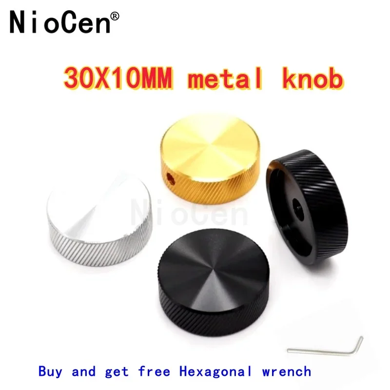 

（1pcs）30X10MM metal knob potentiometer knob high-end diagonal aluminum alloy knob 6MM aperture solid core cap
