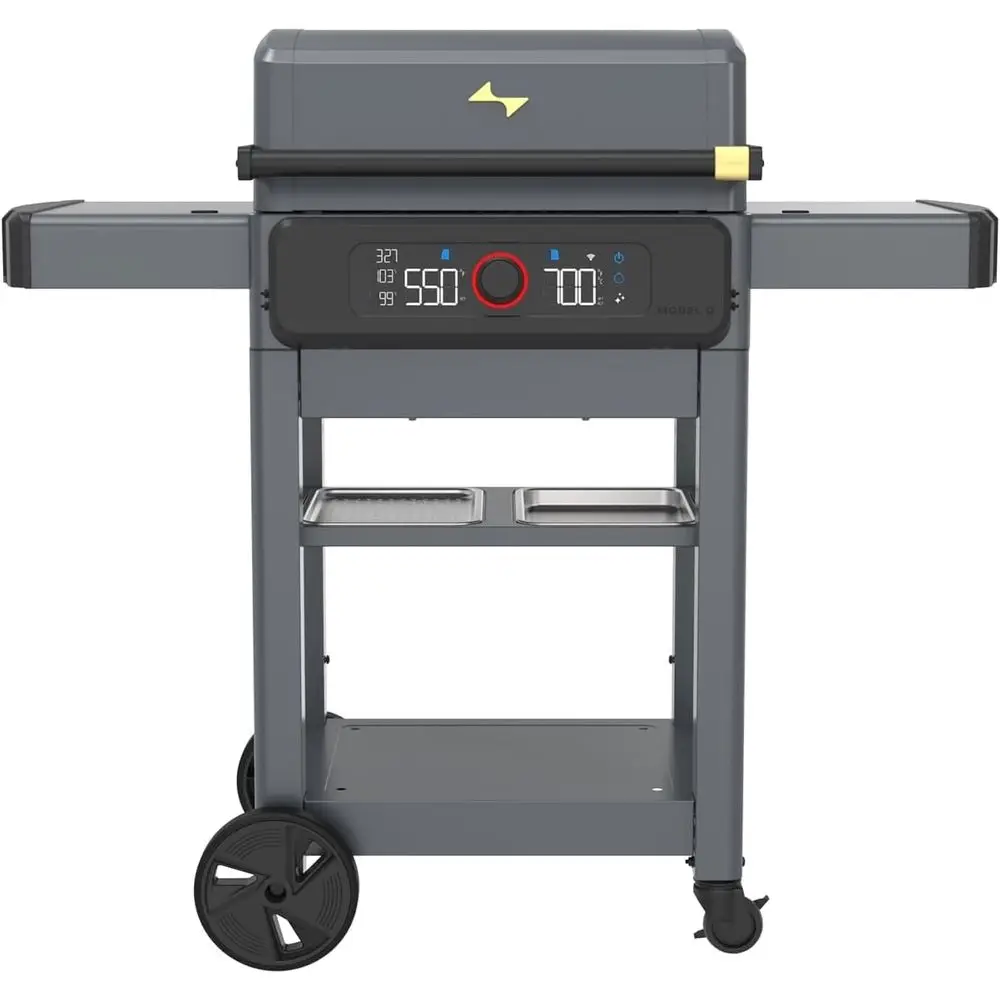 Smart Dual Zone Outdoor Electric Grill: 200-700°F, Digital Control, Independent Heat Zones, Weather-Resistant