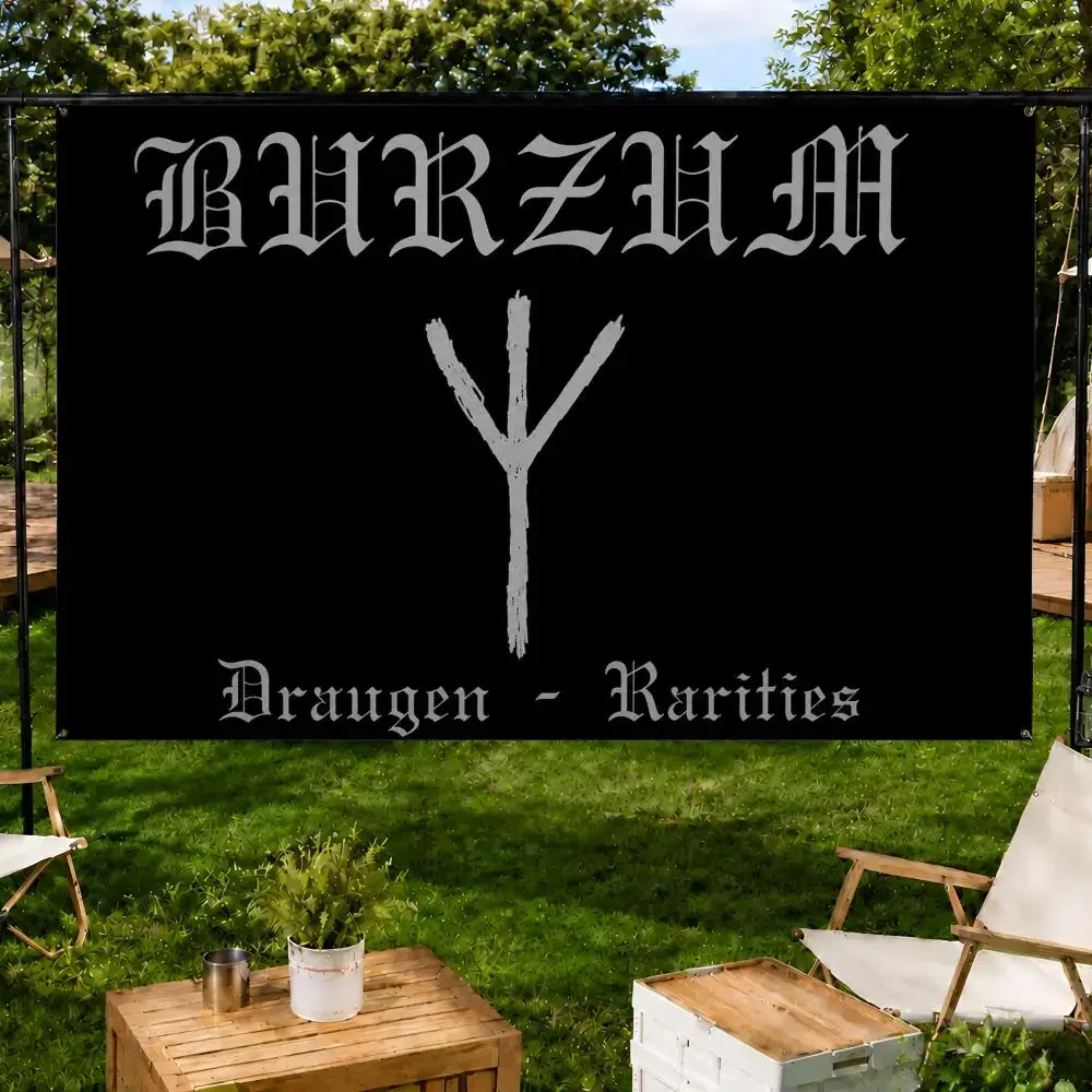 Black Metal B-Burzum Flags Fan support, home, dormitory, wall decoration, outdoor camping, party banners, gifts