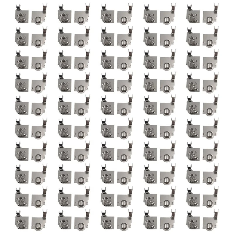 ABFN-Motherboard Battery Spring Contacts(50 Pairs) For Game Boy GBC,Button Cell Battery Terminal Replacement Repair Kit