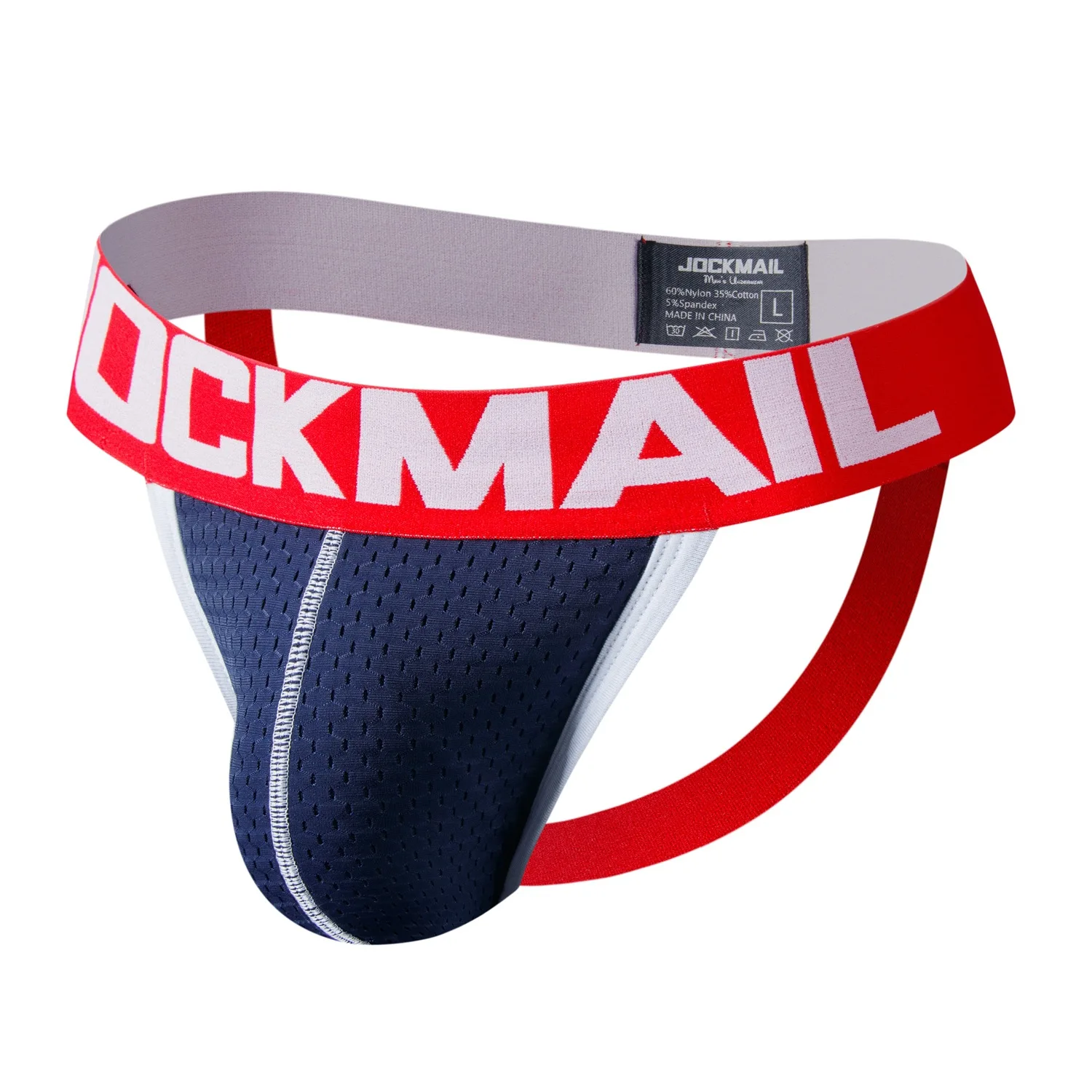 Jockmail Men Cueca Low Waisted Nylon Mesh Breathable Thong Letter Couple Sexy Lingerie Undies Hot Jockstraps Underwear 4PC