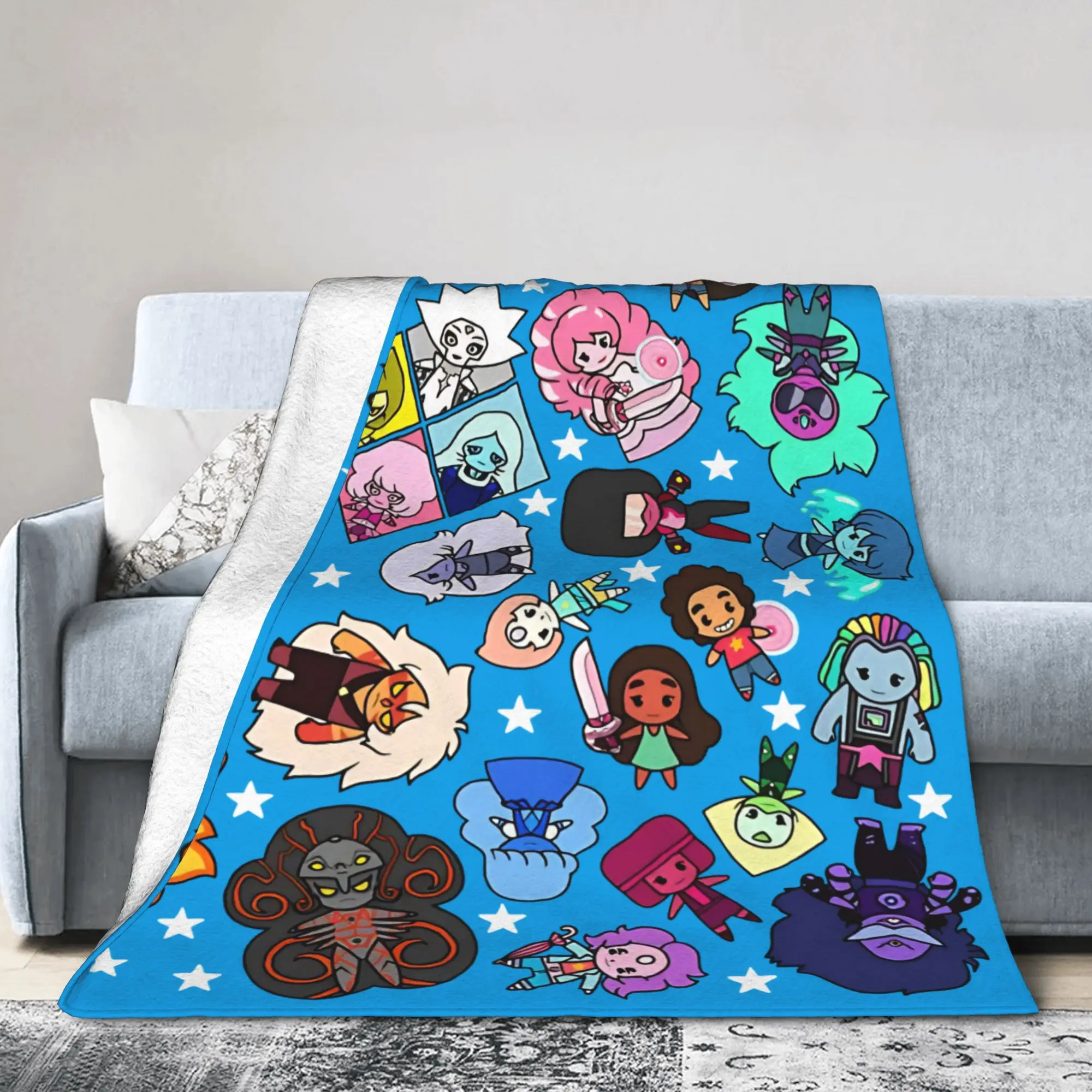 Garnet Lapis Lazuli Gems Blankets Coral Fleece Plush Steven Multi-function Lightweight Thin Throw Blanket for Bed Car Rug Piece