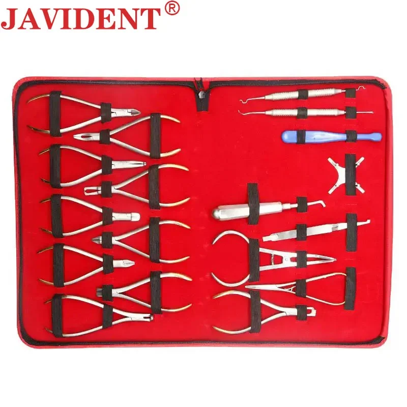 18PCS/Set Dental Orthodontic Pliers Tools Set Forceps Distal End Cutter Plier Bracket Brace Remover Plier Dentistry Tools