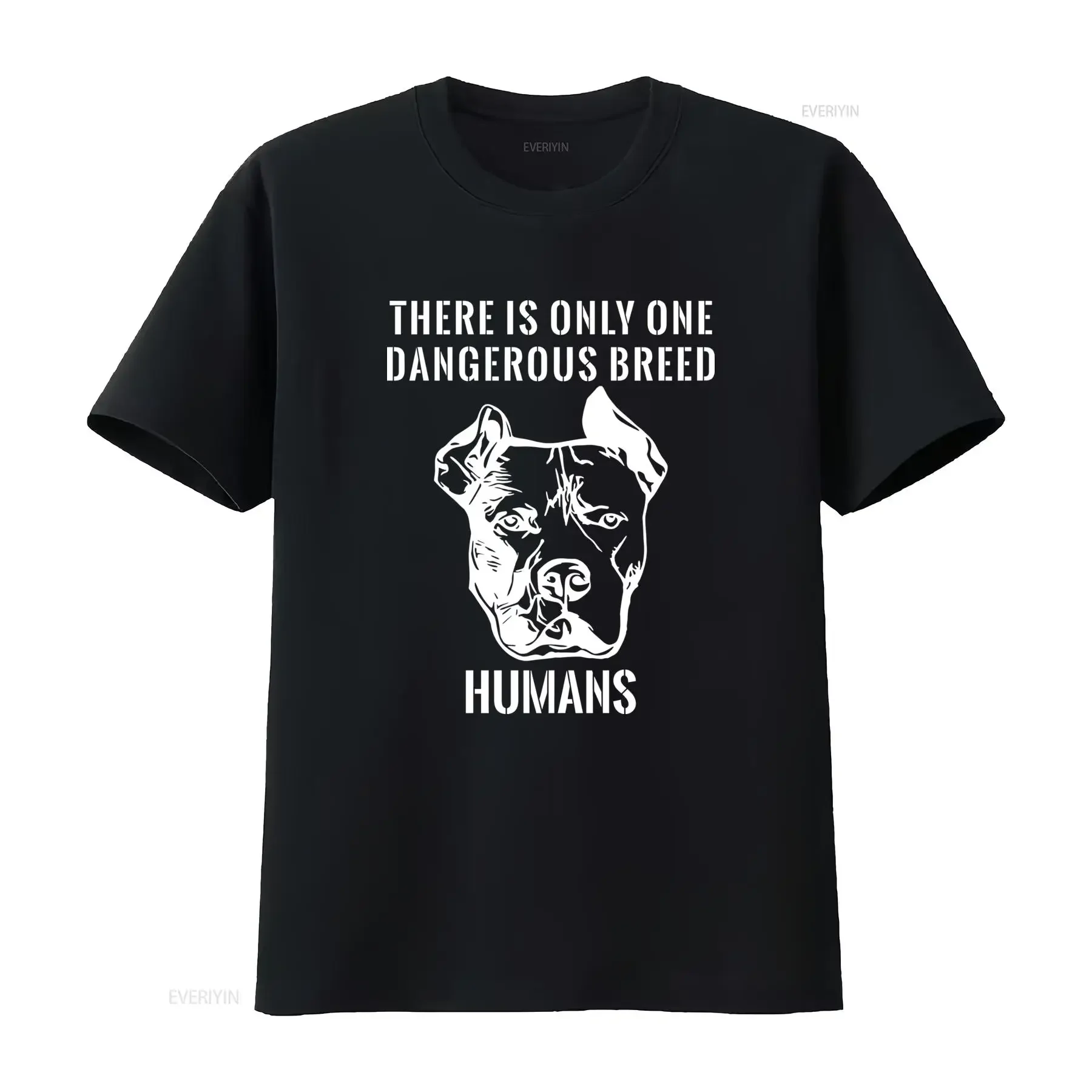 Streetwear Black White Line Art Pitbull Dog Only One Dangerous Breed Slogan Print Casual T Shirt vintage Washed streetwear