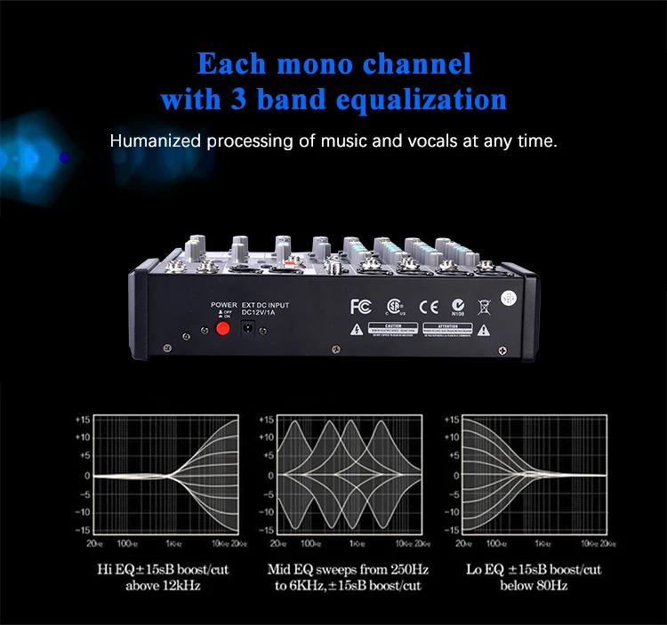 Voxfull MAR800 Professional Public Address System Max Power Recording Stereo Audio Mixer Mixing Console