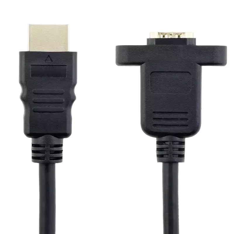 1PCS  Extension Cable HDMI compatible Male To Female with Screw Panel Mount Gold Plated Video Adaptor Connector 1080P HDTV