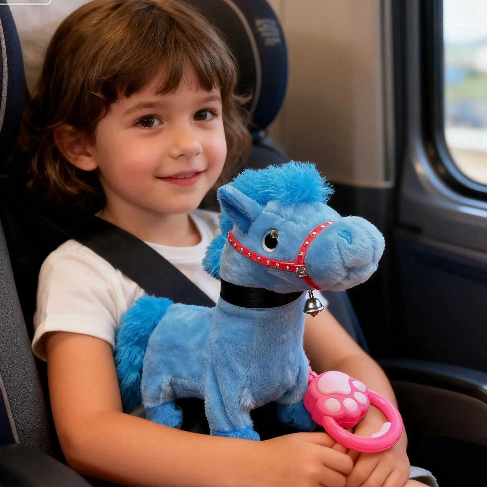 لغرفة النوم الكهربائية القطيفة الحصان التعليمية مع حبل الرصاص الأطفال لعبة كهربائية المشي الحصان لمرحلة ما قبل المدرسة المراهقين أكثر من 3 #2