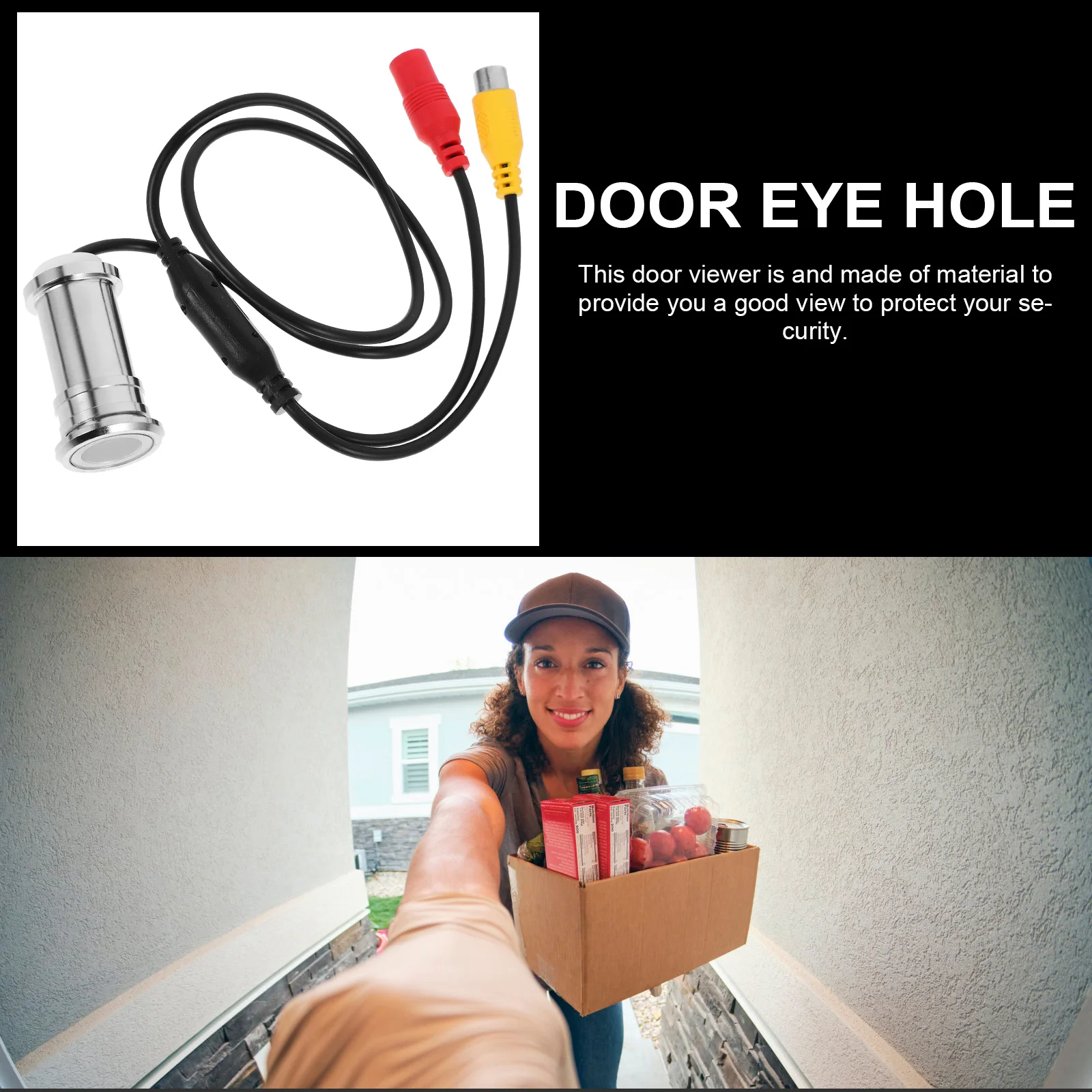 

Wide Angle 3.6mm High Definition Cat Eyes Door Viewer Hole with Microcamera for Home Security Low Power Easy Install