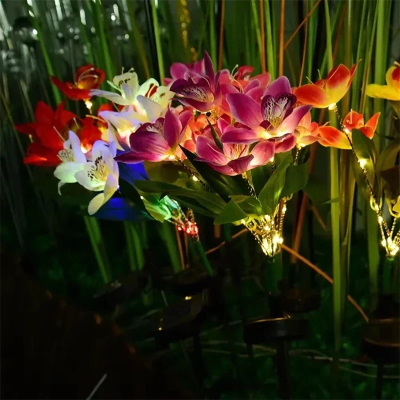 Solar Flower Lights Waterproof LED Solar Garden Stake Lights Multi Color Decorative Lights for Yard Patio Lawn Pathway Outdoor