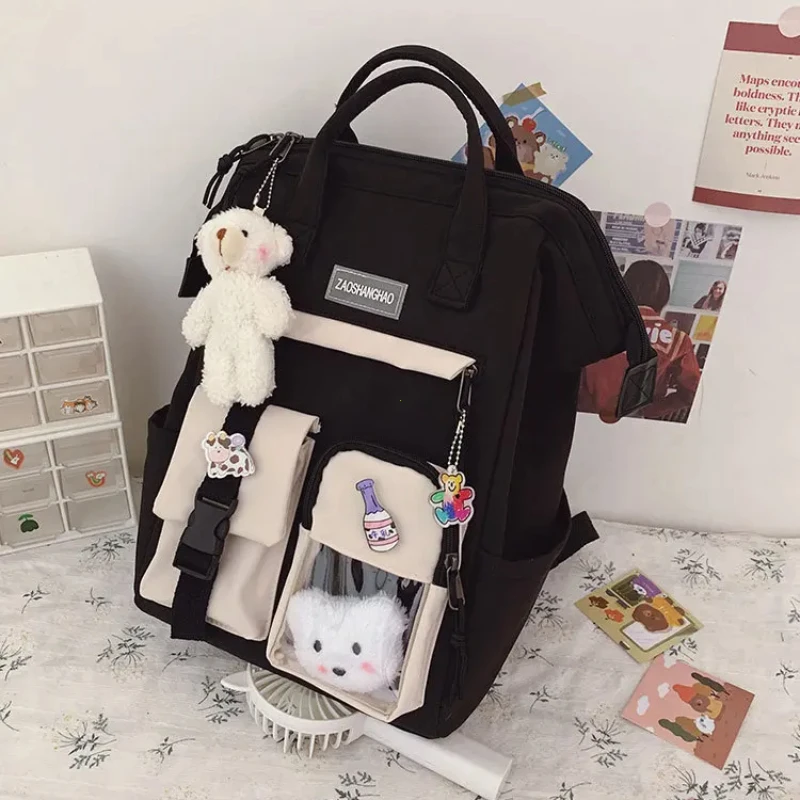 2026 Backpack Women Candy Color Laptop Backpacks Cute Kawaii High School Bags for Teenage Girl Japanese Travel Camping Backpack