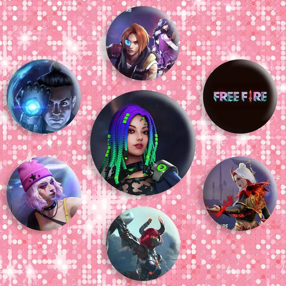F-Free F-Fire Moco Dasha Botones Decorativos para Mochilas, Ropa, Broches, Joyería, Regalos para Niños