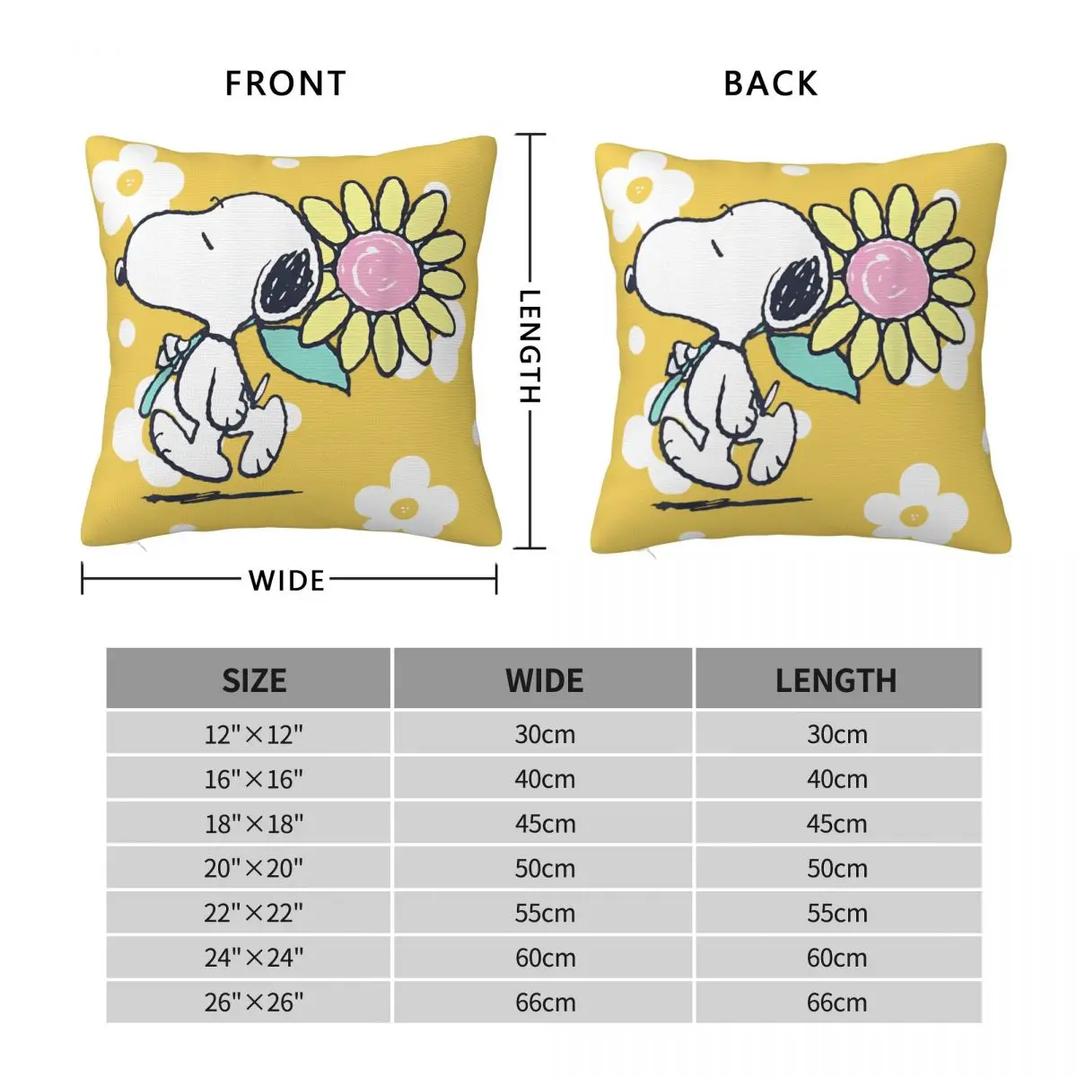 سنوبي الوردي زهرة الأقحوان رمي غطاء وسادة رمي وسادة الكرتون الإبداعية وسادة يغطي #6