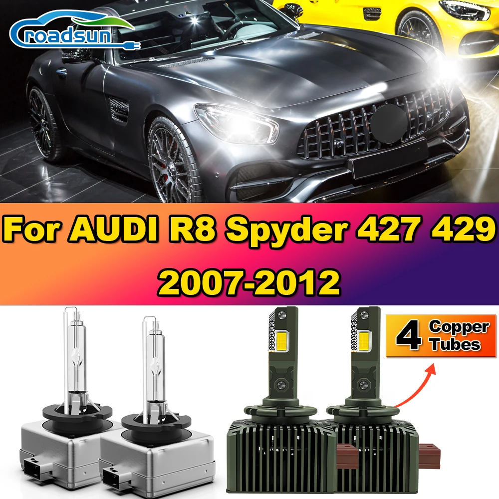 

LED Car Headlights HID Bulbs 30000LM Turbo Lamps 6000K 12V Xenon Lights For AUDI R8 Spyder 427 429 2007-2011 2012 2013 2014 2015