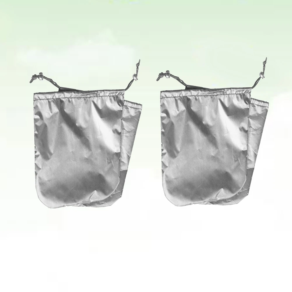 

4 Pcs Car Side Mirror Covers Waterproof Snowproof Dustproof Rear View Protectors Universal Auto Sleeves Grey Oxford Cloth