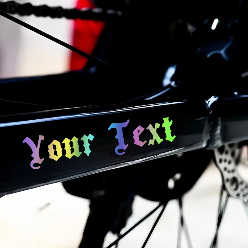 1 قطعة نص مخصص الارتفاع 3.5 سنتيمتر شخصية دراجة ملصق ذاتية اللصق DIY بها بنفسك الطريق الدراجة العلوي أنبوب الإطار المقود خوذة