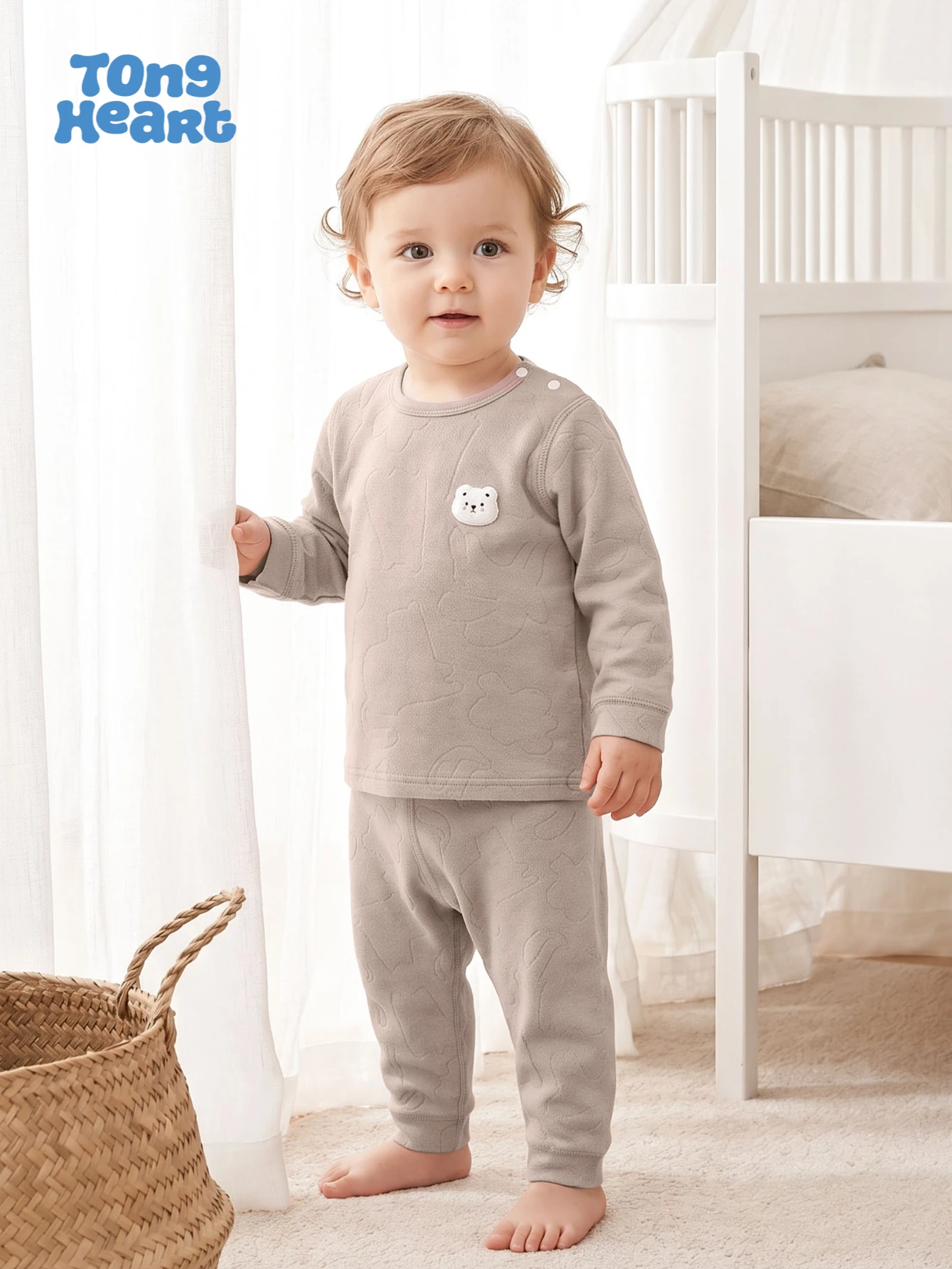 TongHeart Winter Baby Two-Piece Set, separate clothing, children's winter warm clothing, suitable for both boys and girls