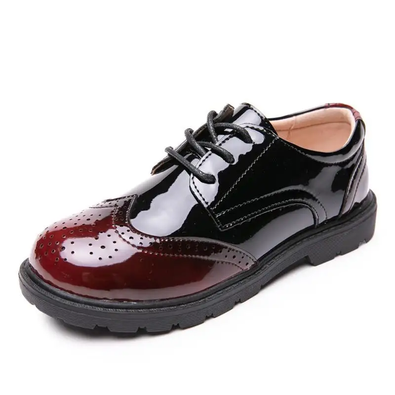 Kids Shoes For Boys Genuine Leather Shoes For Kids Wedding School Show Dress Flats Light Classic Black Children Loafer Moccasins