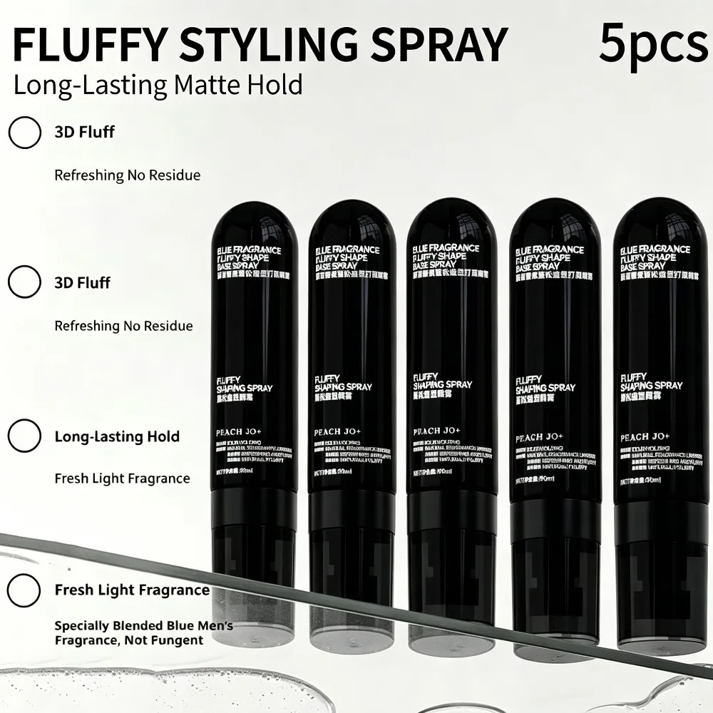 Portable Lightweight Volumizing Hair Spray External Use Fluffy Natural Hold Fine Hair Daily Styling Refreshing Peach Scent 90ml