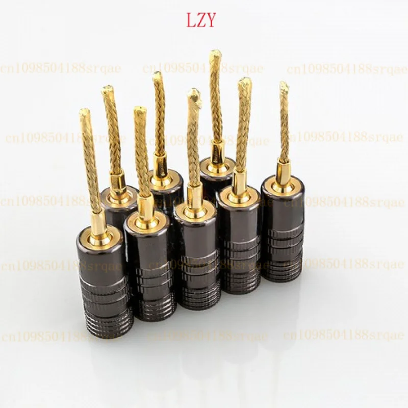 

8 шт. 2 мм медный штекер типа «банан» позолоченный для плетеного штыревого разъема кабеля динамика