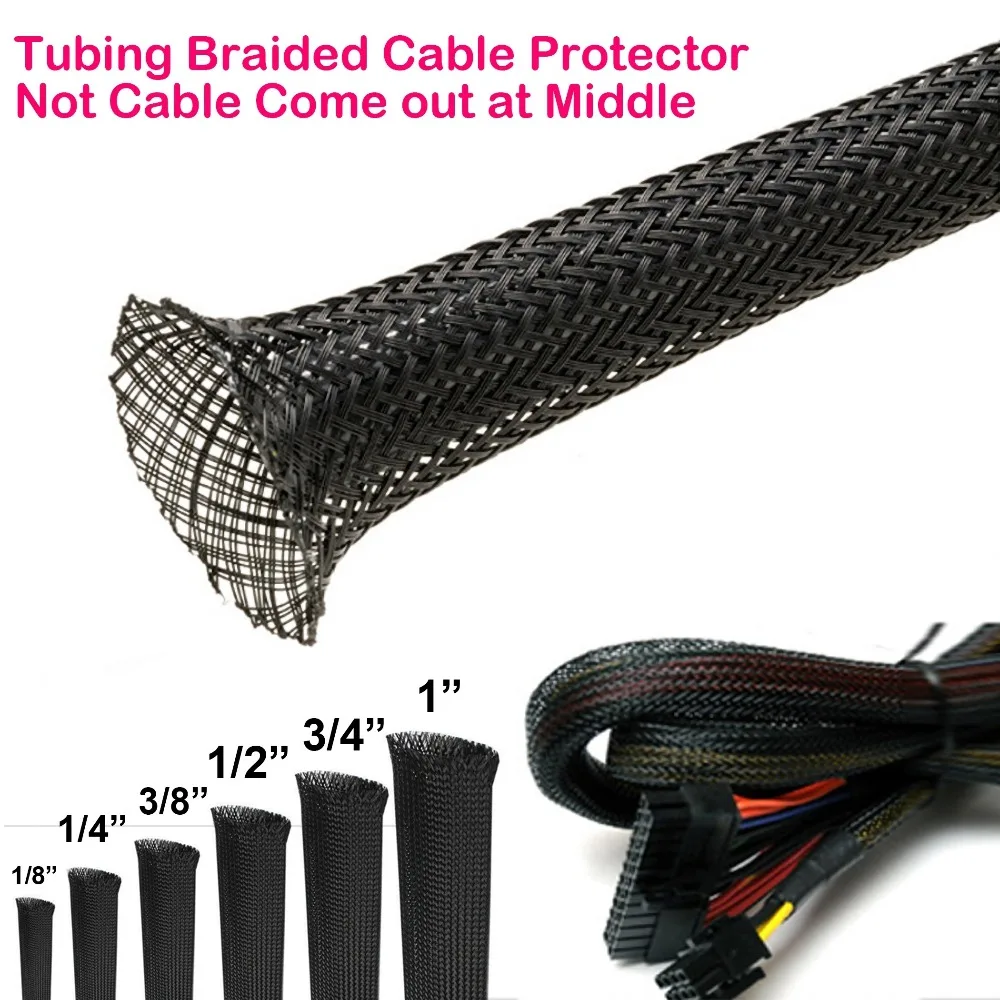 Use 1 Piece of PET Flexible Braided Cable Conduit To Organize Your Cables - Cable Cover Protector